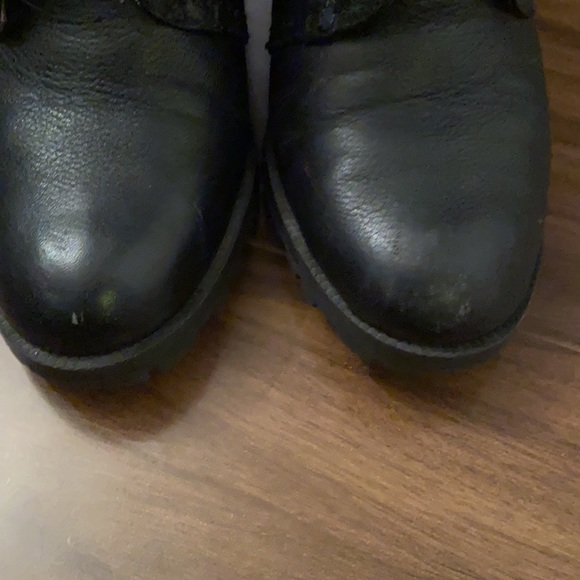 ALDO ZIPPER COMBAT BOOT LEATHER HEELS - Picture 4 of 9